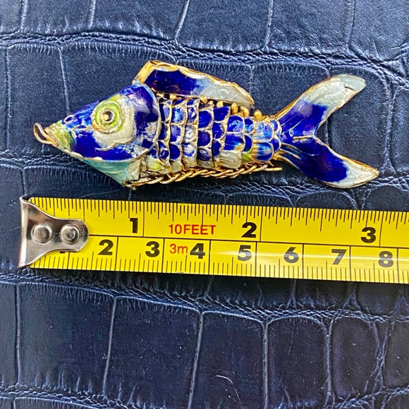Vintage Cloisonné Movable Carp/ Fish Pendant - Picture 5 of 5